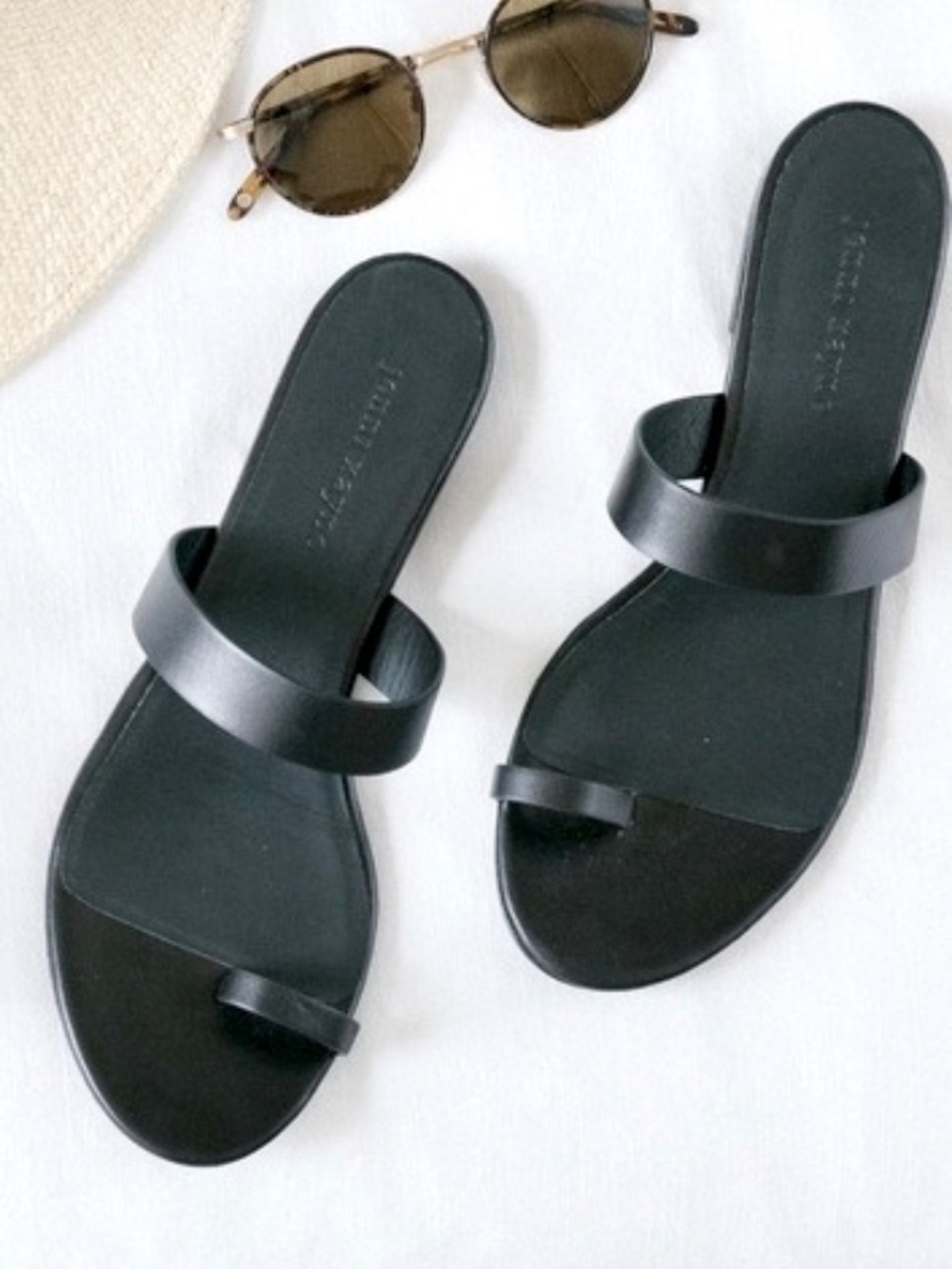 JENNI KAYNE The Strap Sandal in Black Leather - 40/10